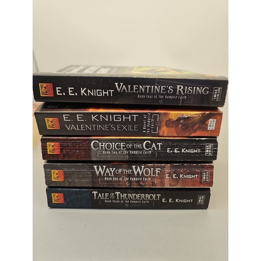 Vampire Earth Series Set by E. E. Knight Way Of Wolf Thunderbolt Exile Rising